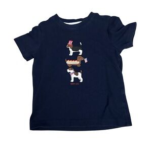 Janie and Jack Navy Blue T-Shirt with Dog Parade Print